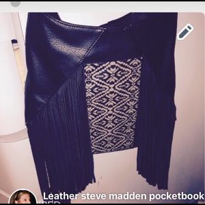 Leather steve madden pocketbook 
black,